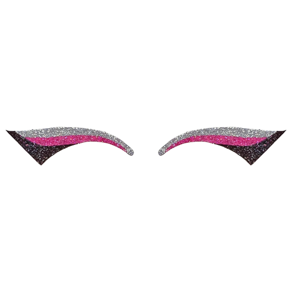 Pink #67, Silver & Black Wing Glitter Eye Sticker