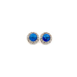 18mm Celestial Button Color Earrings - Silver Plate