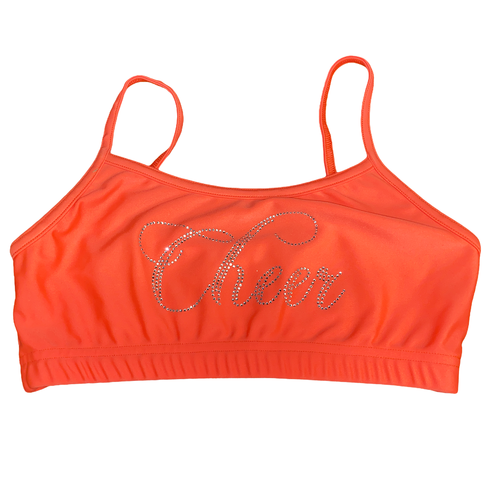 Seamless sports bra - Neon orange/Striped - Ladies