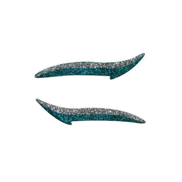 Silver & Teal - Glitter Eye Liner Sticker-Eyeliner Sticker