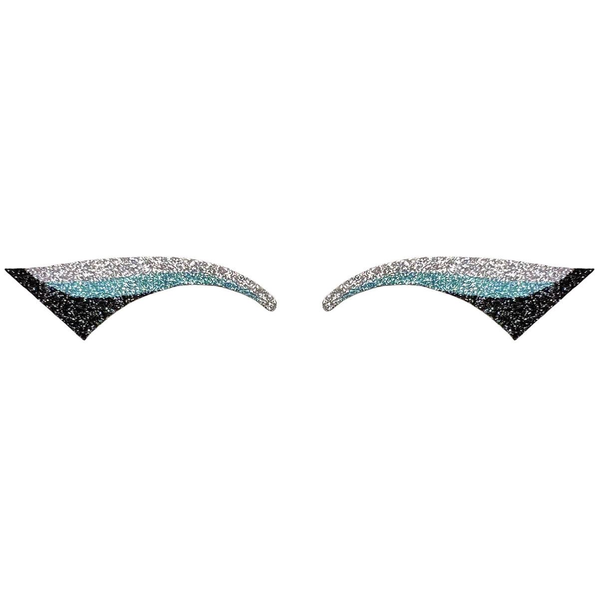 Silver, Light Blue, & Black Wing Glitter Eye Sticker