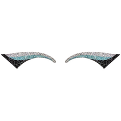 Silver, Light Blue, & Black Wing Glitter Eye Sticker