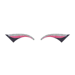 Silver, Neon Pink, & Black Wing Glitter Eye Sticker