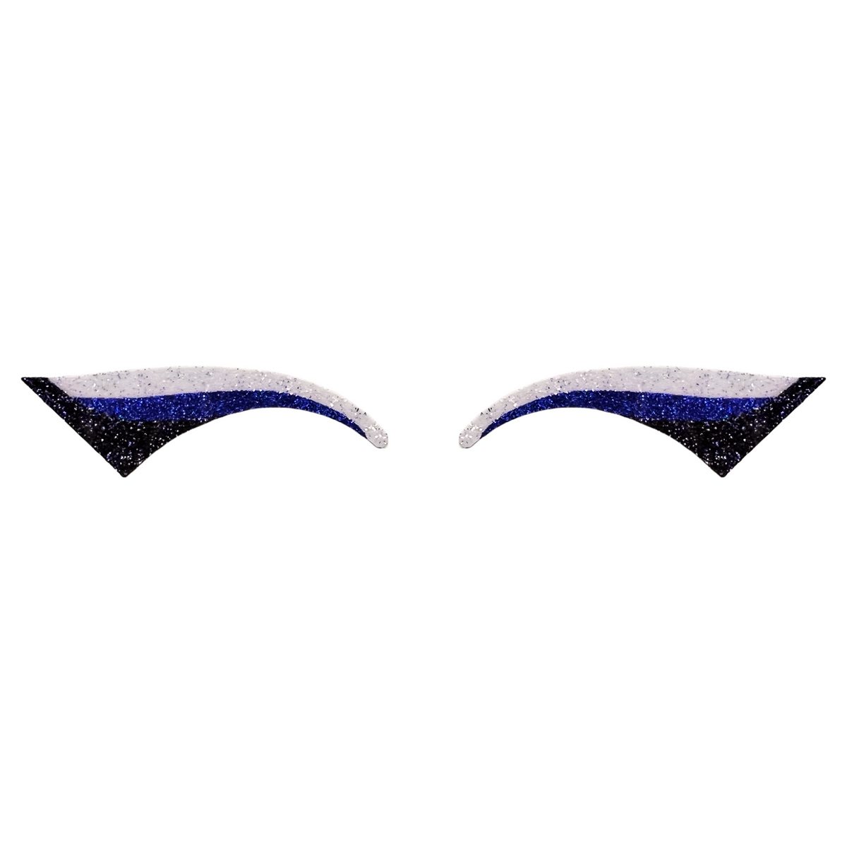 White, Royal Blue, & Black Wing Glitter Eye Sticker