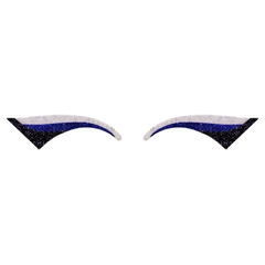 White, Royal Blue, & Black Wing Glitter Eye Sticker